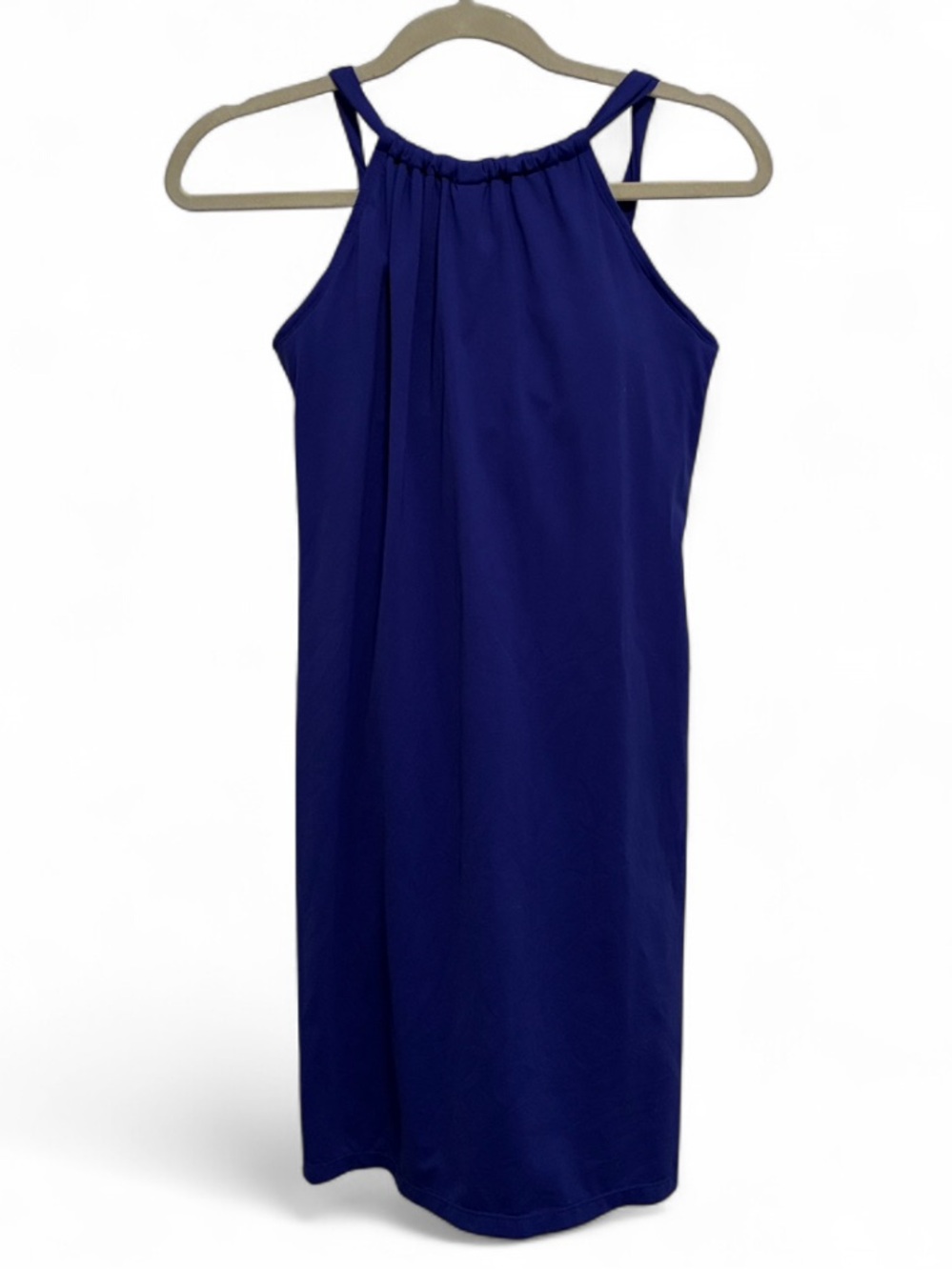 Athleta Transcend Sleeveless High-Neck Mini Dress - Blue